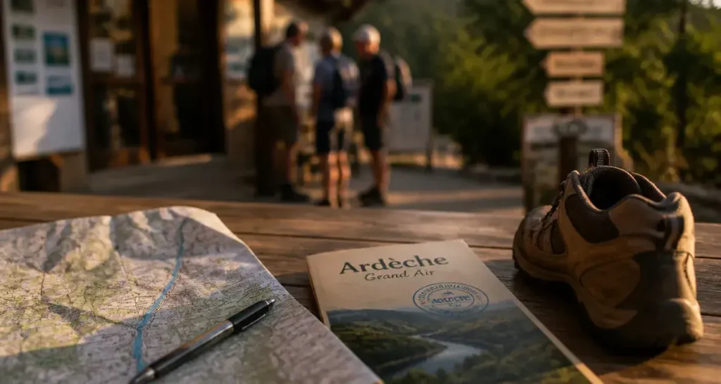 Ardèche grand air : carte et départ randonnée à l’office touristique en Ardèche