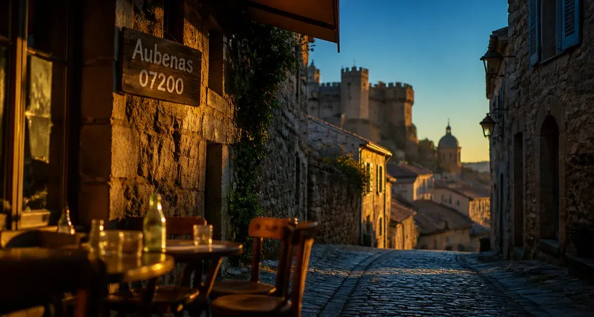 Ruelle médiévale d’Aubenas, porte d’entrée en Ardèche, château et dôme Saint-Benoît