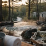 Camping spa ardeche : bassin de spa en plein air