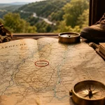 Carte Salverac Ardèche sur table, accès et randos