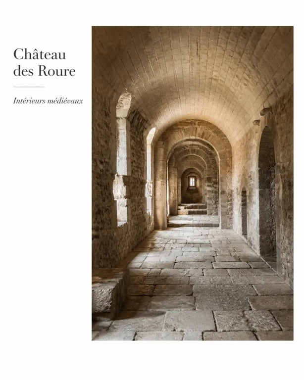 Intérieur du Chateau des Roure avec salle en pierre et architecture médiévale