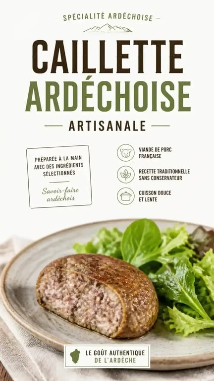 Caillette ardéchoise traditionnelle servie dans un restaurant du Sud Ardèche