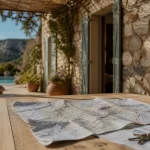 Gîte Ardèche du Sud : terrasse, pierres et clés