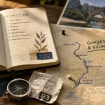 Informations Ardèche : carte Gorges & Villages, boussole et itinéraire