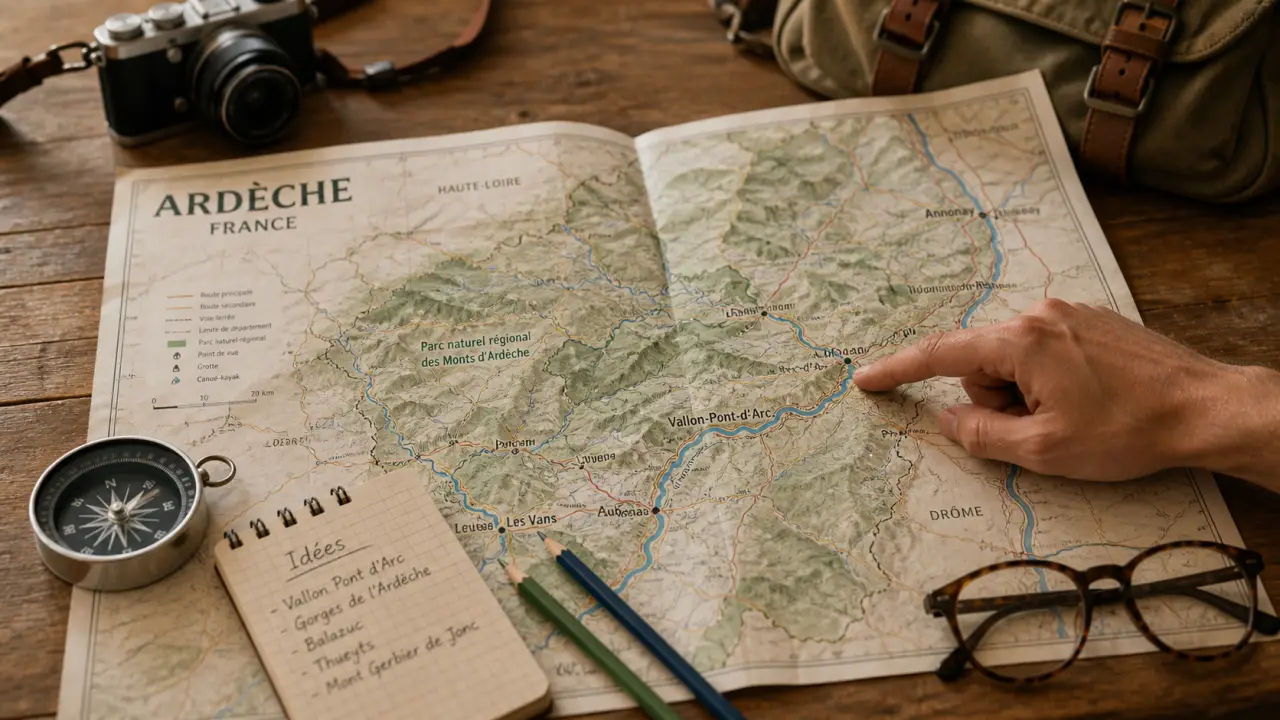 Map of ardeche : carte de l’Ardèche, villes et itinéraires