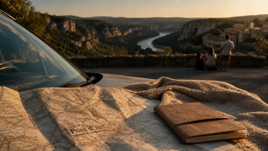 Visite Ardèche : gorges et villages perchés, carte Pont d’Arc