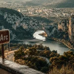 Visiter l’Ardèche : Pont d’Arc dans les gorges depuis un belvédère