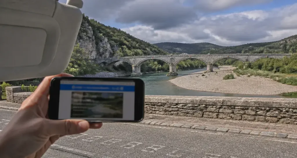Webcam pont de sampzon : vue sur l’Ardèche en direct
