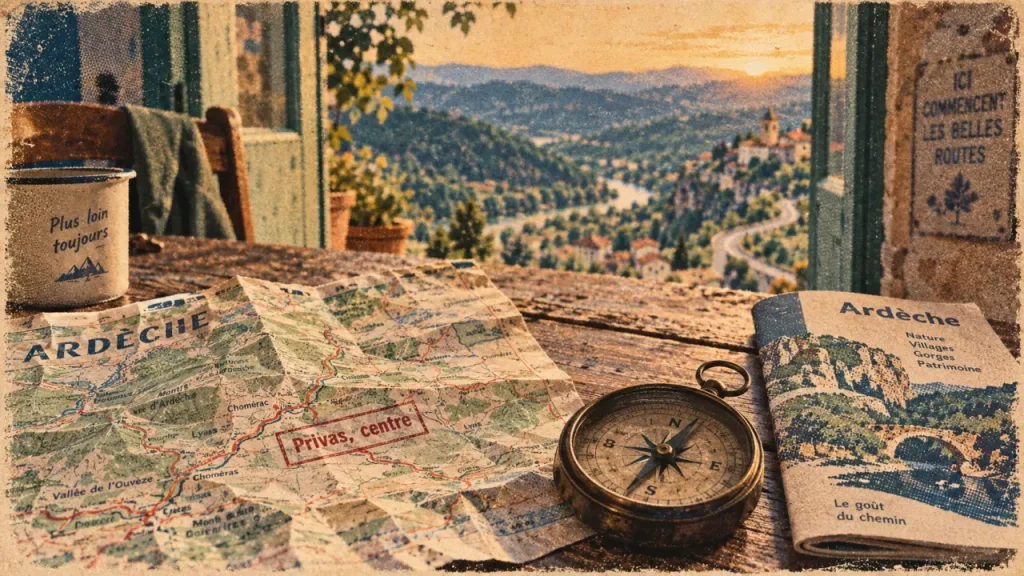 Ardèche ville principale : Privas, centre, carte