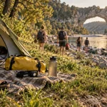 Camper en Ardèche : tente près de la rivière
