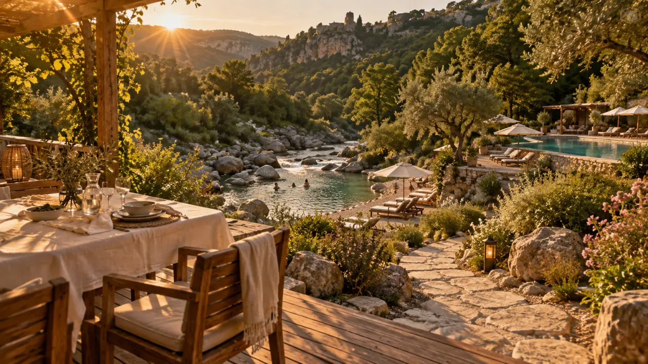 Camping 5 étoiles en Ardèche au bord de rivière, accès baignade