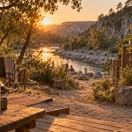 Camping ardeche bord de l'eau : accès rivière depuis le camping