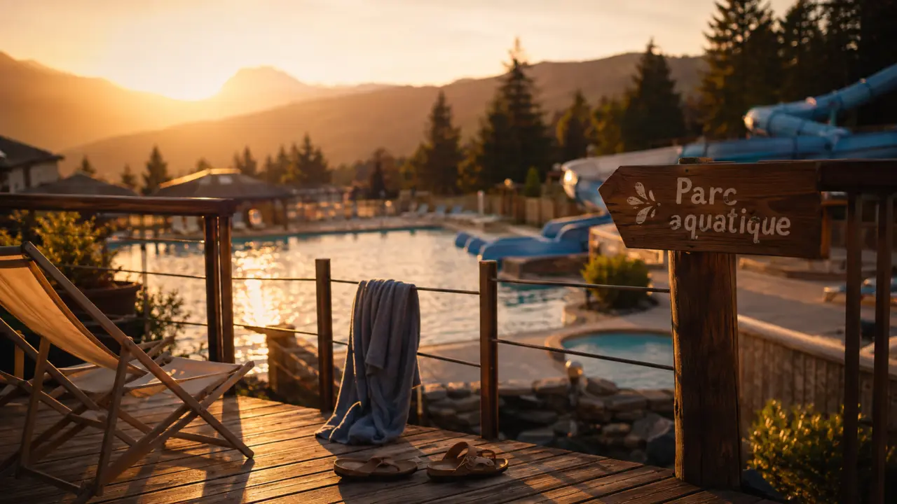 Camping Rhône Alpes parc aquatique : piscine chauffée et toboggans Ardèche