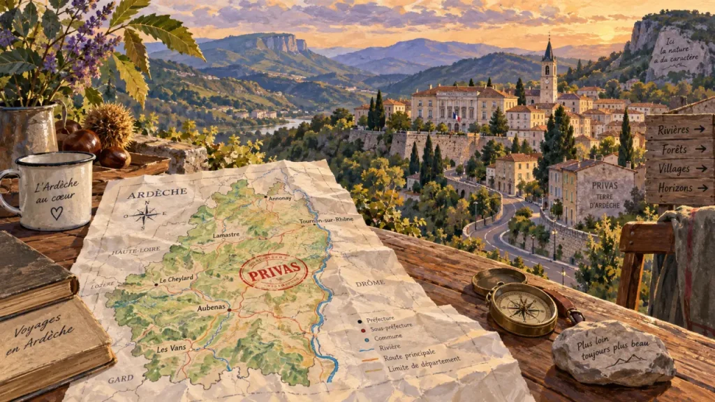 Capitale ardeche : Privas, vue sur la ville en Ardèche