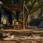Emplacement camping Ardèche près de la rivière, à l’ombre, accès gorges