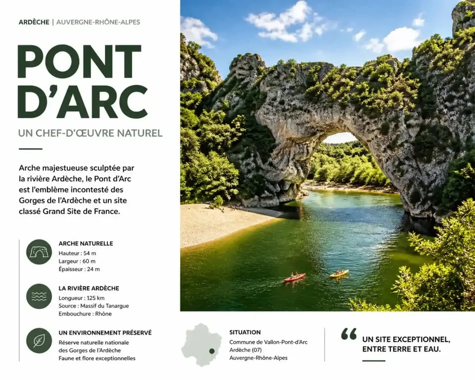 Le Pont d'Arc, site emblématique à proximité de votre gîte en Ardèche sud