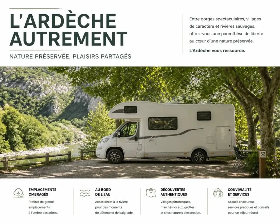 Emplacement camping car en Ardèche