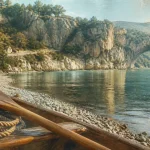 Où aller en Ardèche : canoë sur rivière calme et falaises