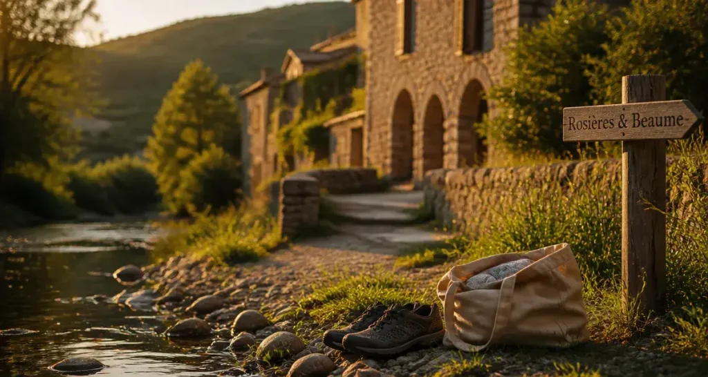 Que faire à Rosières en Ardèche : rivière Beaume et sentier vers les villages