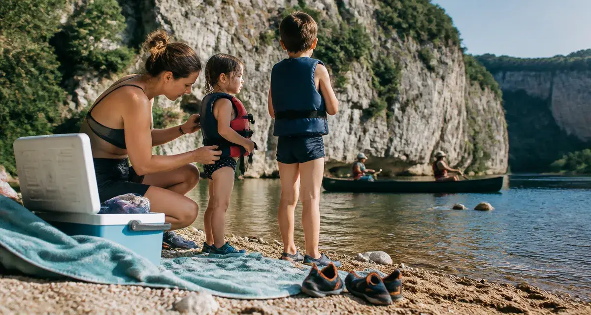 Que faire en Ardèche avec des enfants : famille près de la rivière