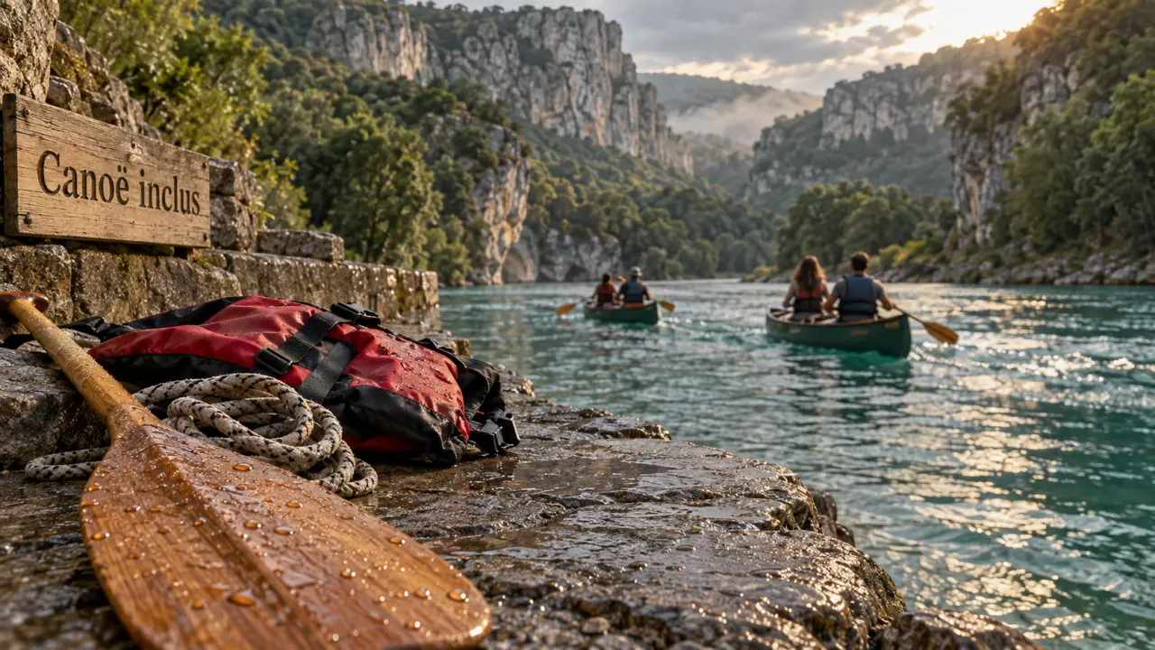 Séjour en Ardèche tout compris : canoë dans les gorges, eau turquoise et gilet