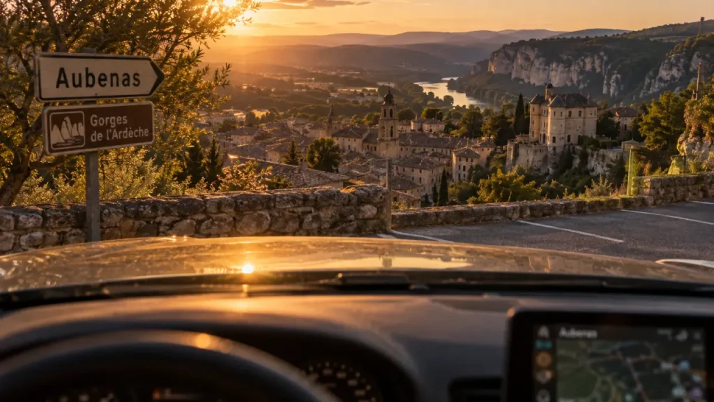 Ville d ardeche Aubenas : vue aux Gorges de l’Ardèche