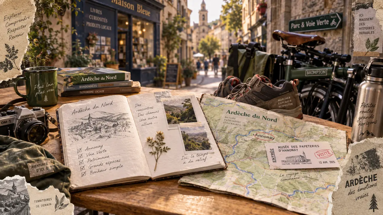Activités annonay : carte Ardèche du Nord, marche et vélo