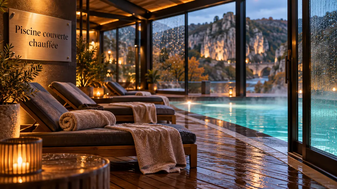 Camping Ardèche : piscine couverte chauffée
