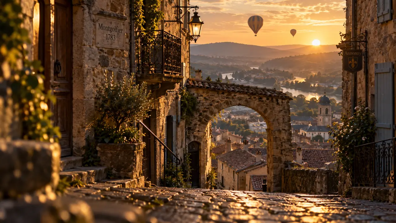 Indispensable Annonay : ruelles et montgolfières au golden hour