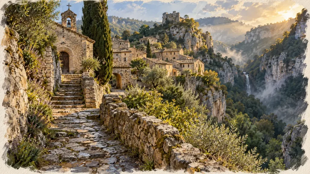 À Rochecolombe, une randonnée entre cascade, village médiéval et panoramas calcaires