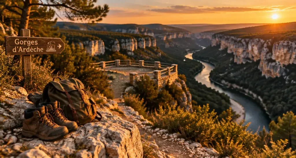 Séjour rando Ardèche : vue des gorges depuis un sentier